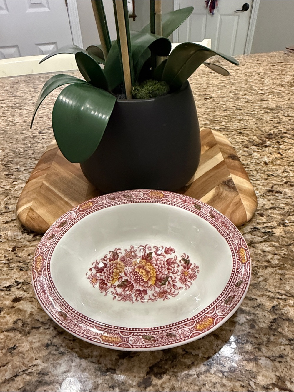 Ridgway Staffordshire Canterbury Ceramic Floral Serving Bowl in Pink and Yellow